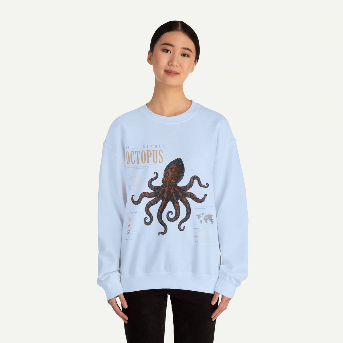 Octopus Anatomy Sweatshirt — Vintage Marine Illustration Crewneck