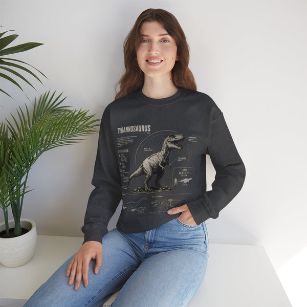 Tyrannosaurus Anatomy Sweatshirt — Vintage Dino Diagram Pullover