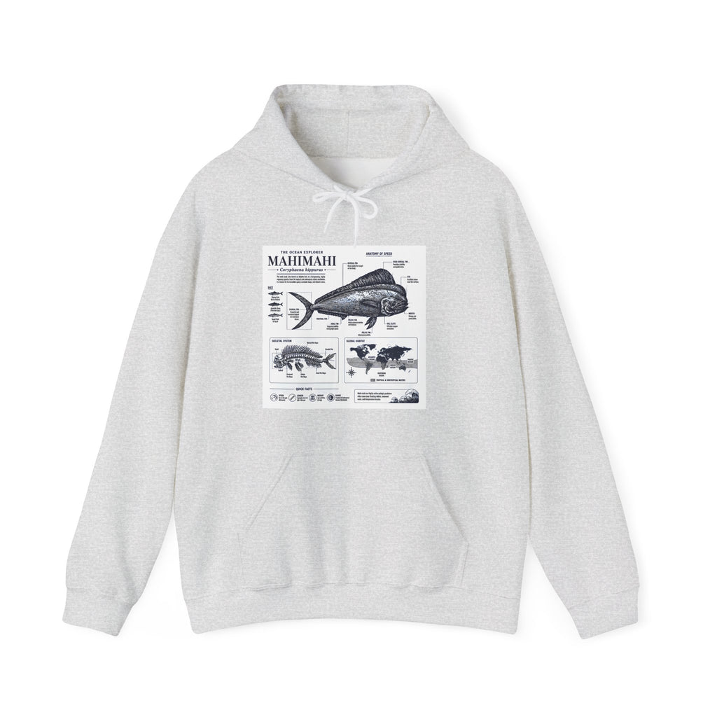 Mahi Mahi Fish Anatomy Hoodie — Illustrated Marine Biology Pullover