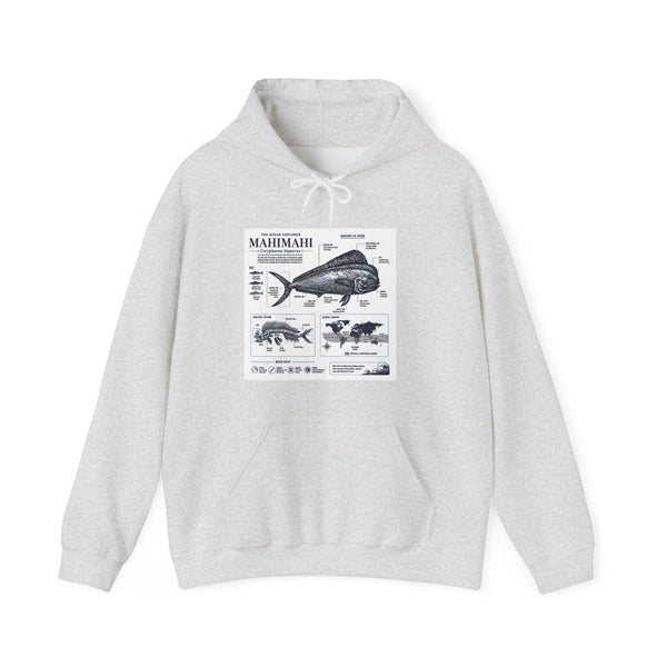 Mahi Mahi Fish Anatomy Hoodie — Illustrated Marine Biology Pullover
