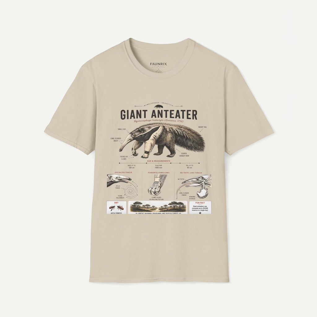 Giant Anteater Anatomy Tee — Vintage Natural History Animal Graphic T-Shirt