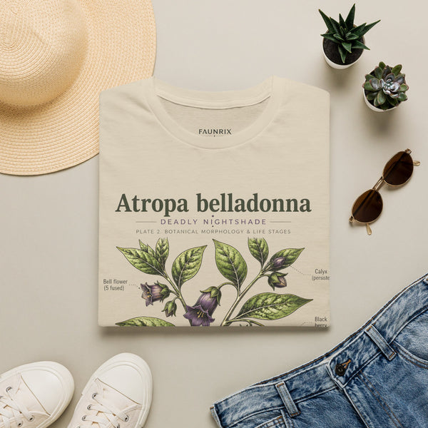 Atropa belladonna Botanical Anatomy T-Shirt — Vintage Deadly Nightshade Illustration