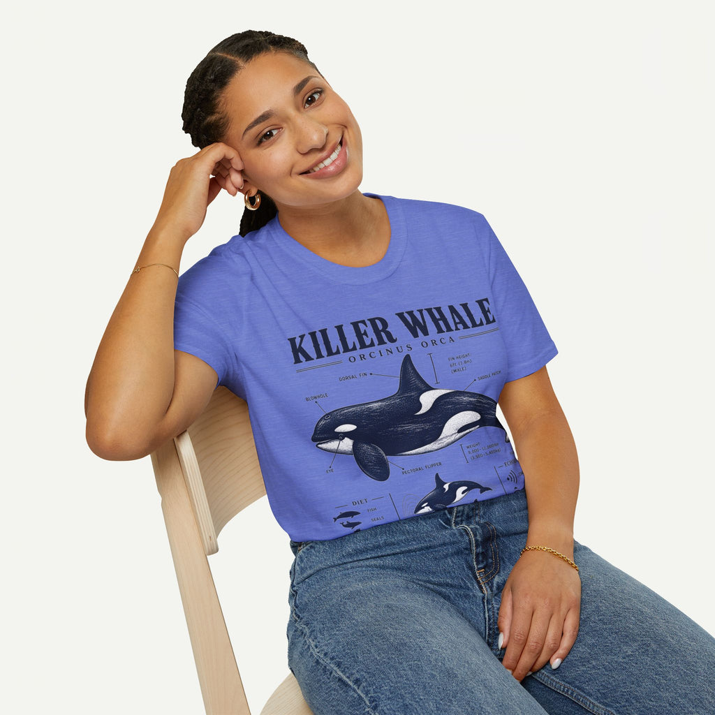 Killer Whale Diagram T-Shirt — Orcinus Orca Marine Life Graphic Tee