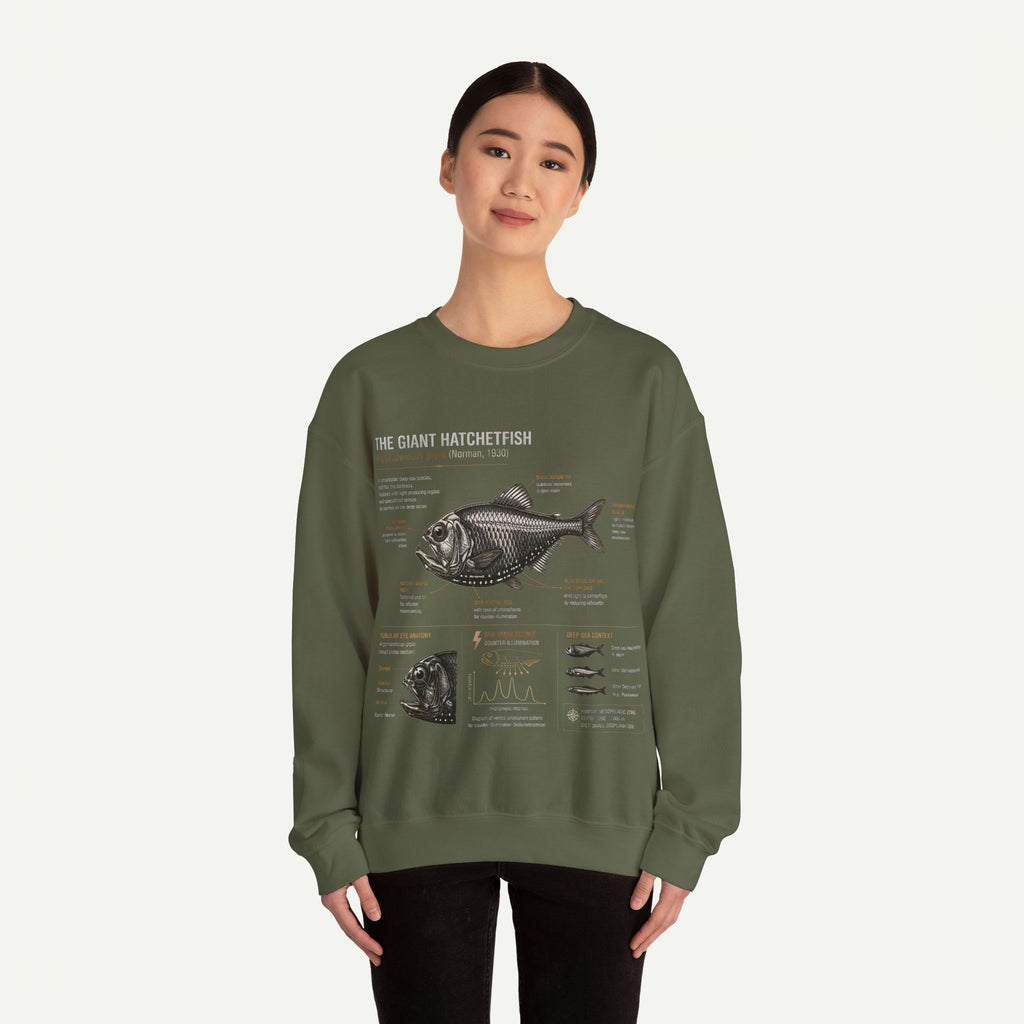 Hatchetfish Anatomy Sweatshirt — The Giant Hatchetfish Marine Science Crewneck