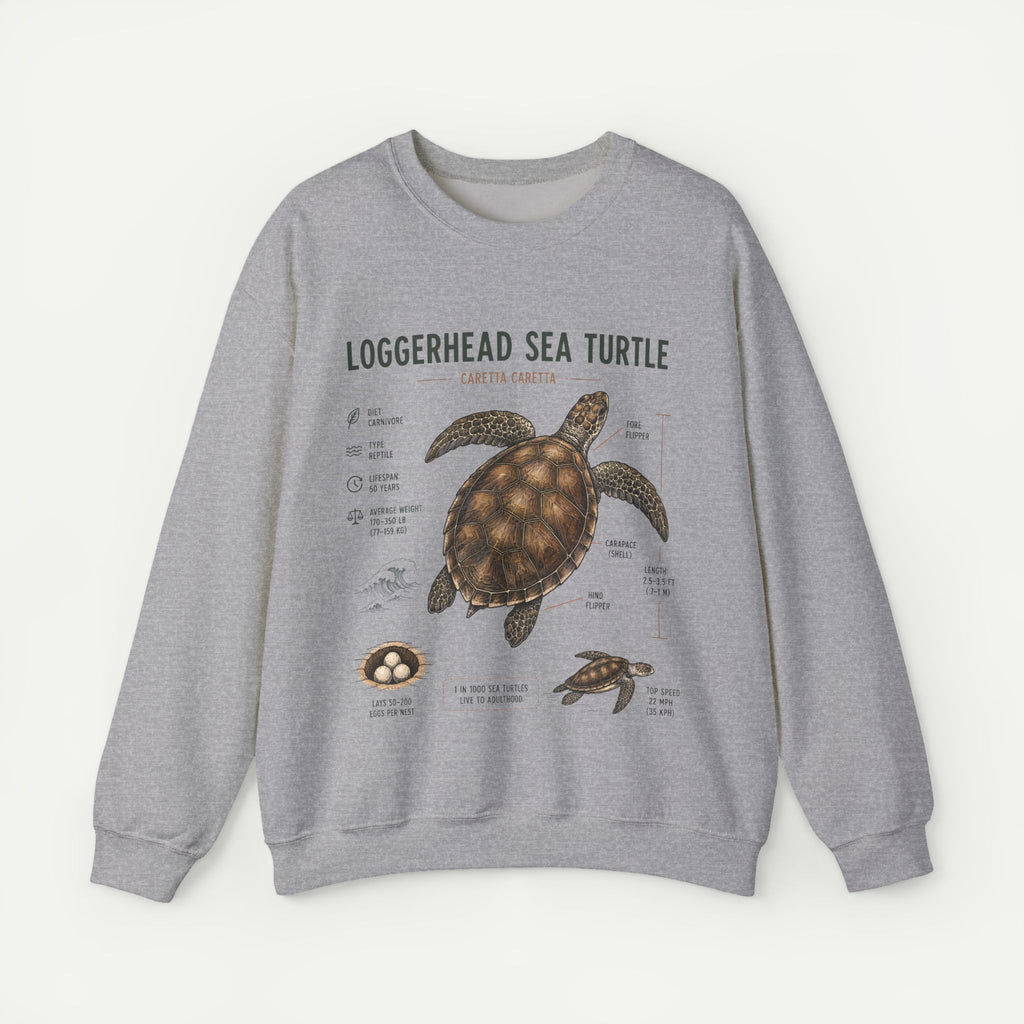 Loggerhead Sea Turtle Anatomy Sweatshirt — Marine Life Educational Crewneck