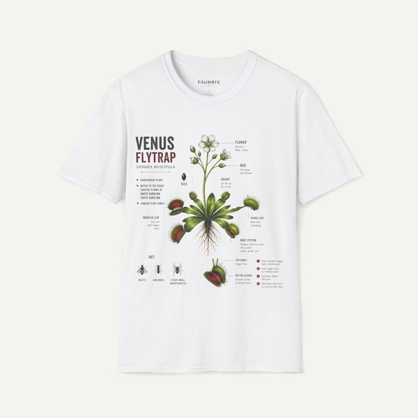 Venus Flytrap Anatomy Botanical T-Shirt – Illustrated Plant Diagram Tee