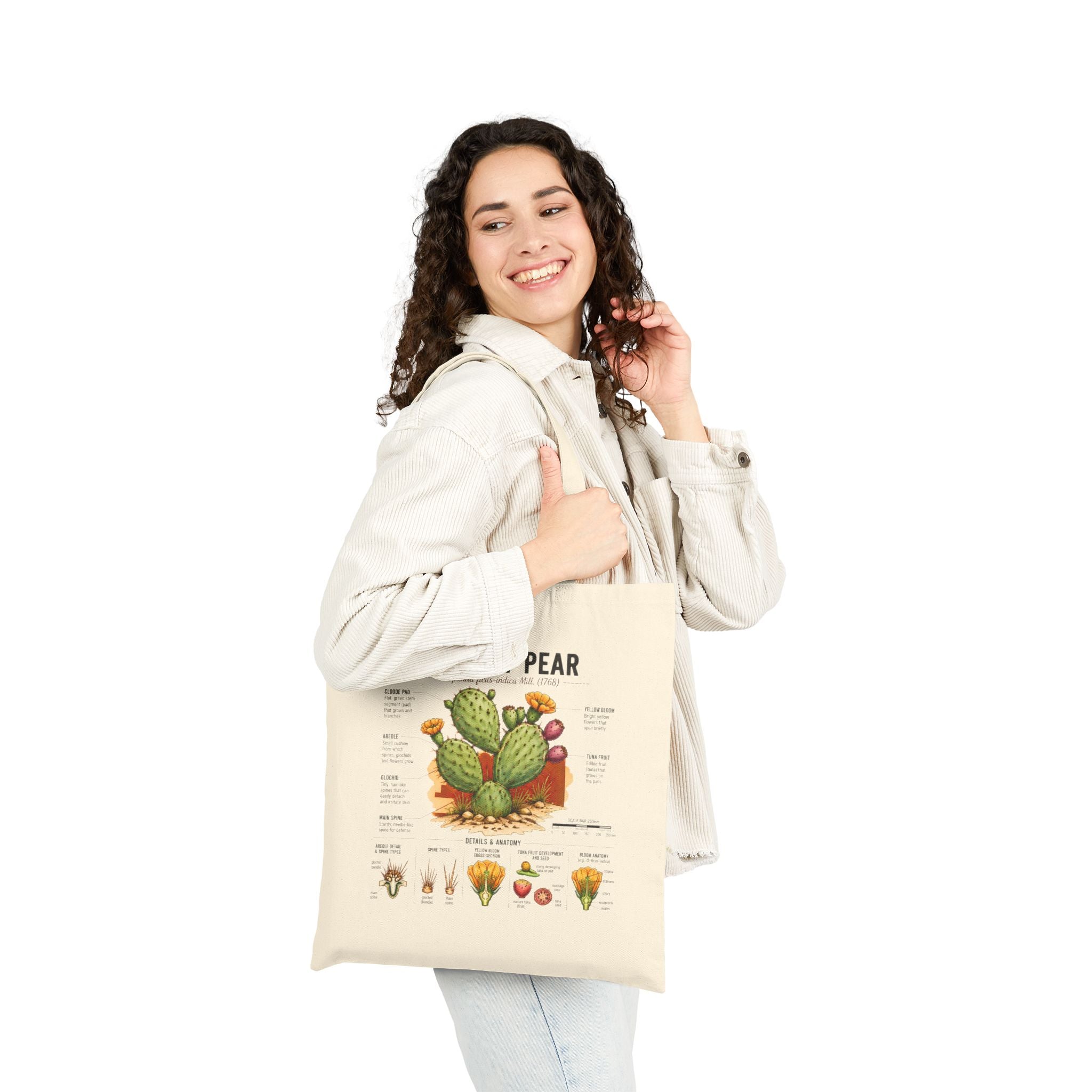 Prickly Pear Botanical Tote Bag – Vintage Cactus Illustration Cotton Canvas Tote Secondary image