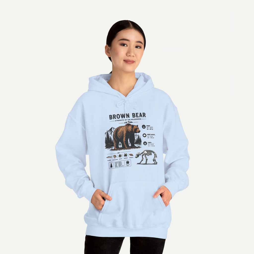 Brown Bear Anatomy Hoodie — Vintage Wildlife Graphic Sweatshirt