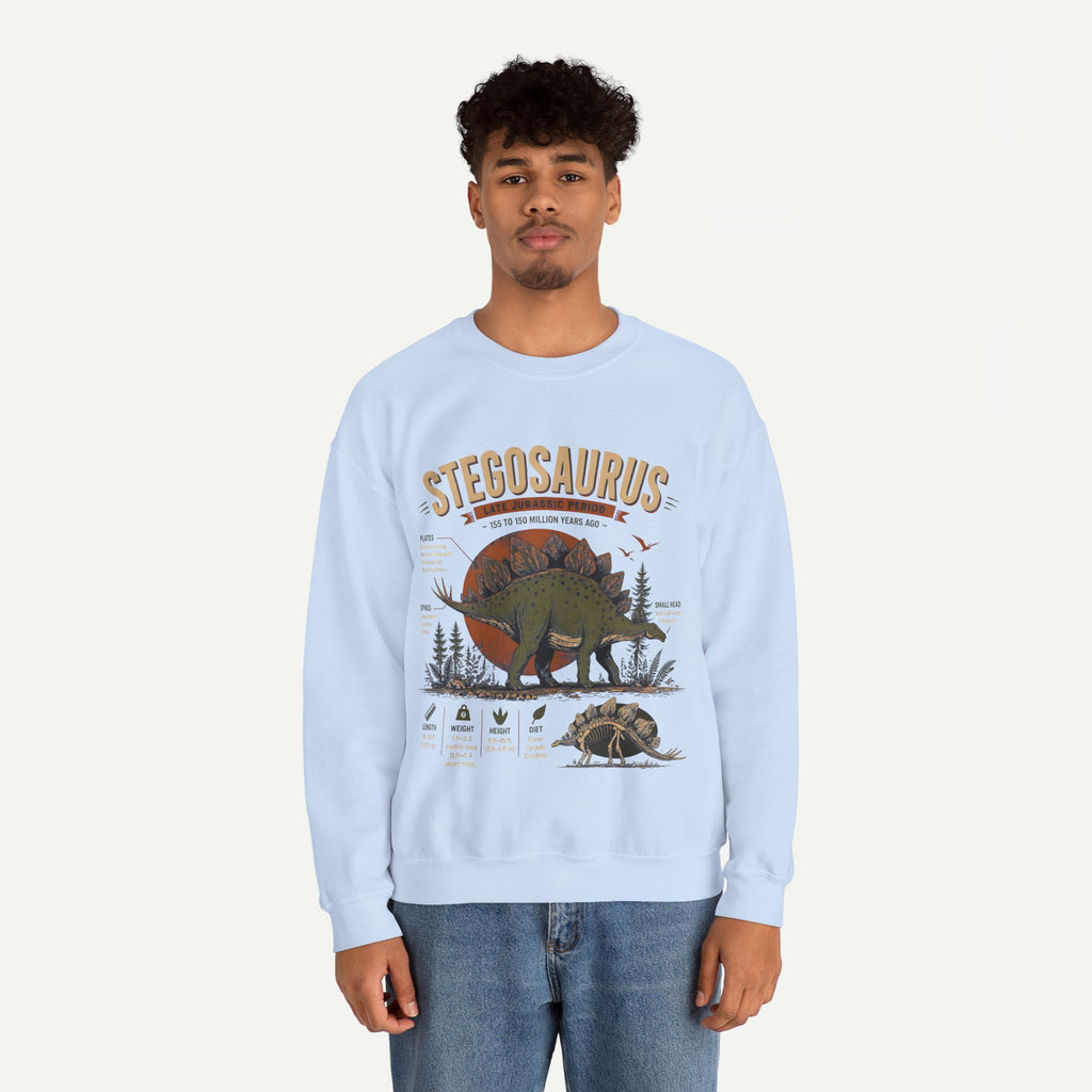 Stegosaurus Anatomy Sweatshirt — Vintage Dino Field Guide Graphic
