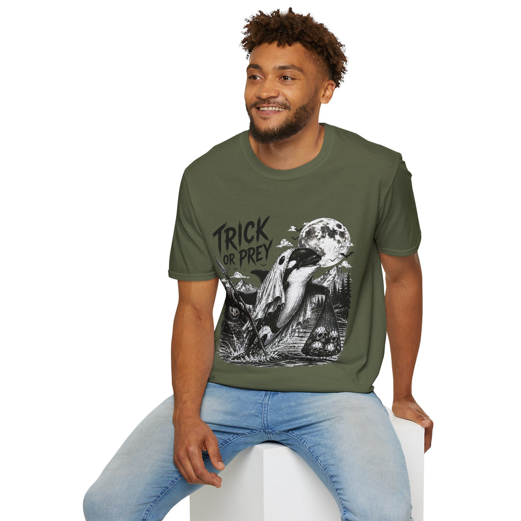 T-Shirt — Trick or Prey Halloween Orca Tee