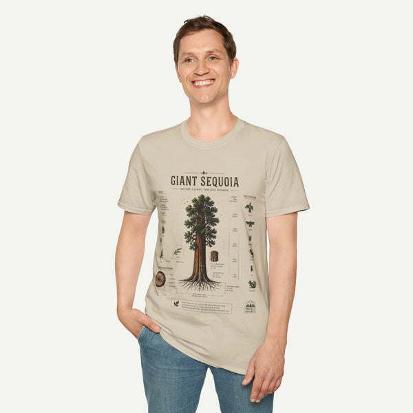 Giant Sequoia Anatomy T-Shirt — Botanical Tree Illustration Tee
