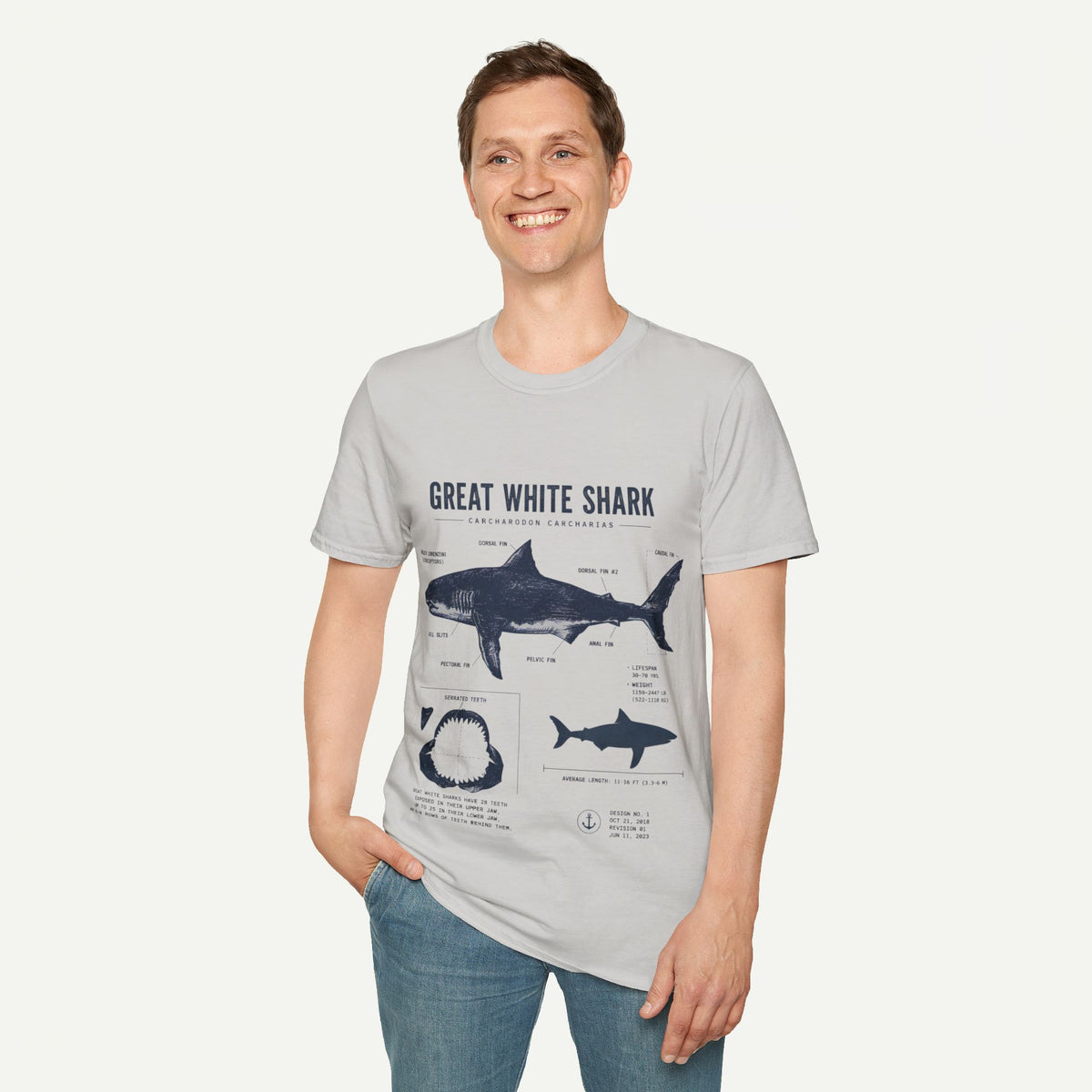 Great White Shark Anatomy T-shirt