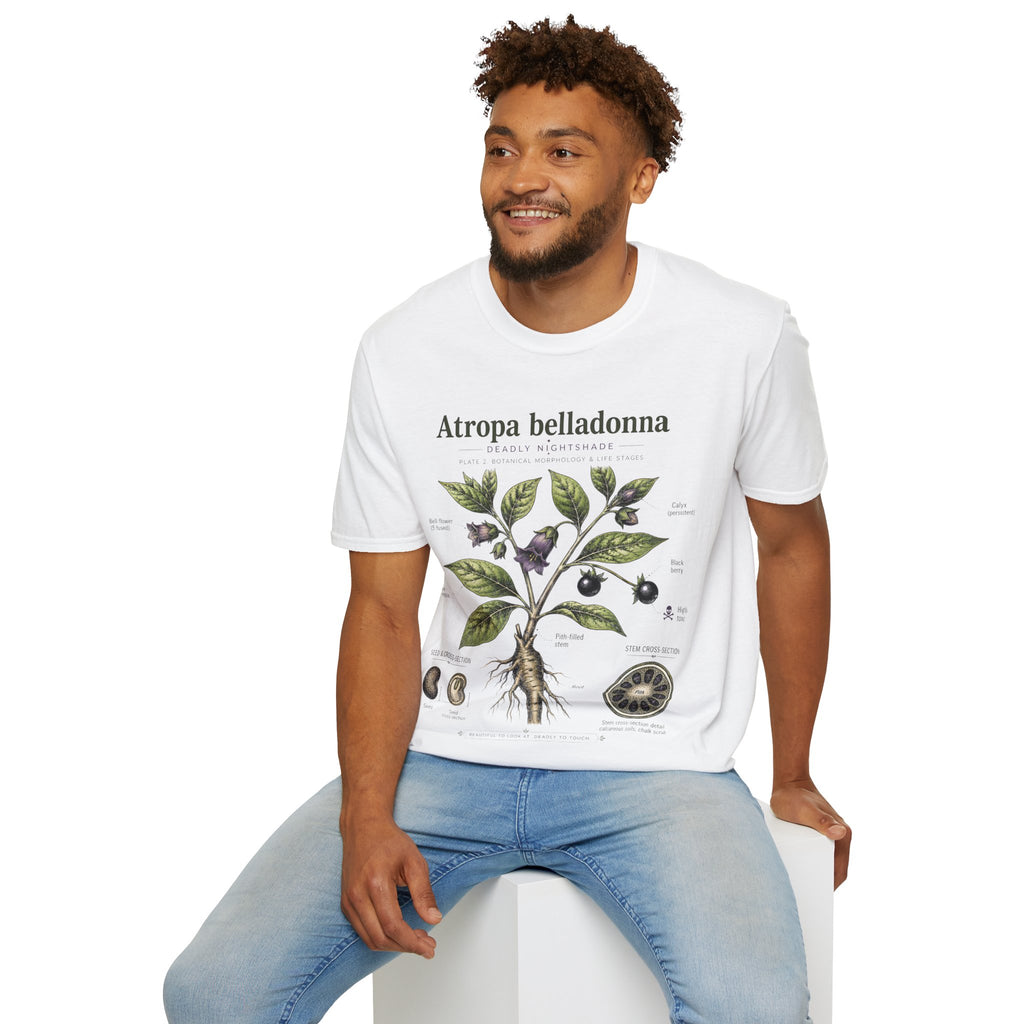 Atropa belladonna Botanical Anatomy T-Shirt — Vintage Deadly Nightshade Illustration