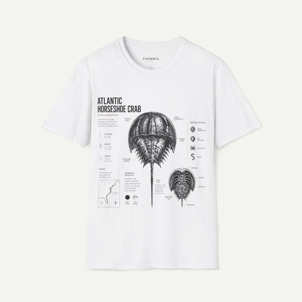 Horseshoe Crab Anatomy T-Shirt — Atlantic Horseshoe Crab Illustration