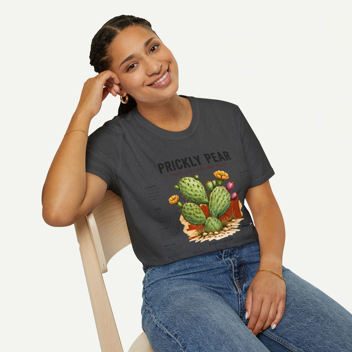 Prickly Pear Botanical T-Shirt — Vintage Cactus Illustration Tee