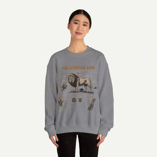 African Lion Anatomy Crewneck Sweatshirt