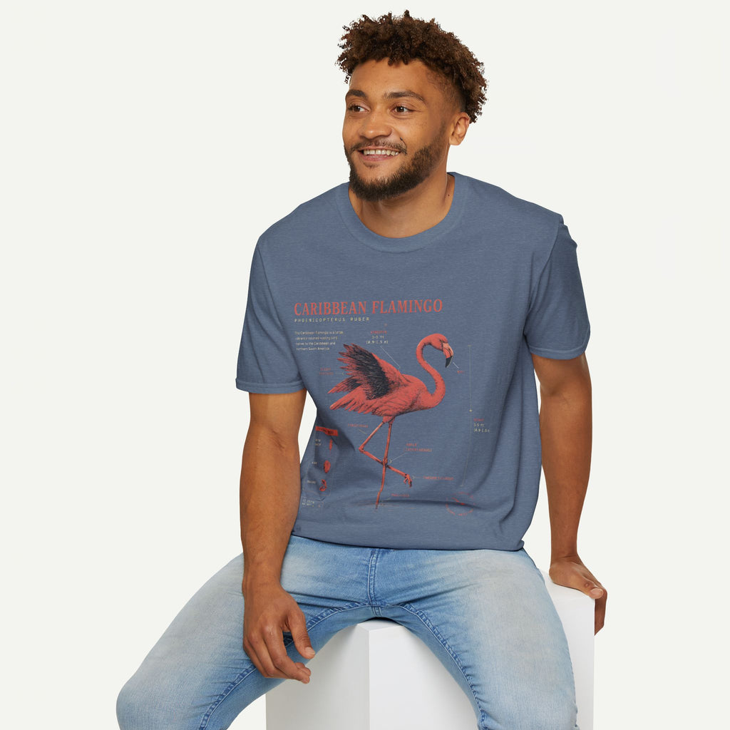 Flamingo Anatomy T-shirt — "Caribbean Flamingo" Vintage Tropical Tee