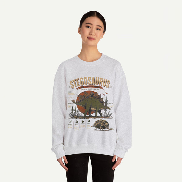 Stegosaurus Anatomy Sweatshirt — Vintage Dino Field Guide Graphic
