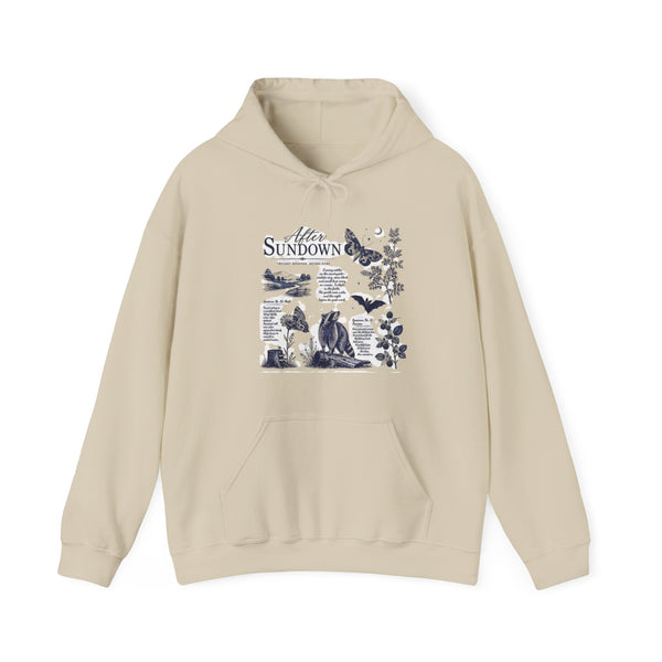 Sunset Foxes Hoodie — "After Sundown" Nature Graphic Pullover