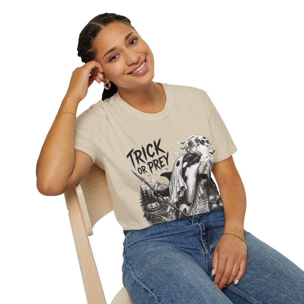 T-Shirt — Trick or Prey Halloween Orca Tee