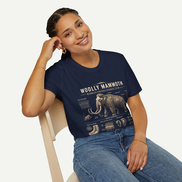 Woolly Mammoth Anatomy T-Shirt — Vintage Ice Age Graphic Tee