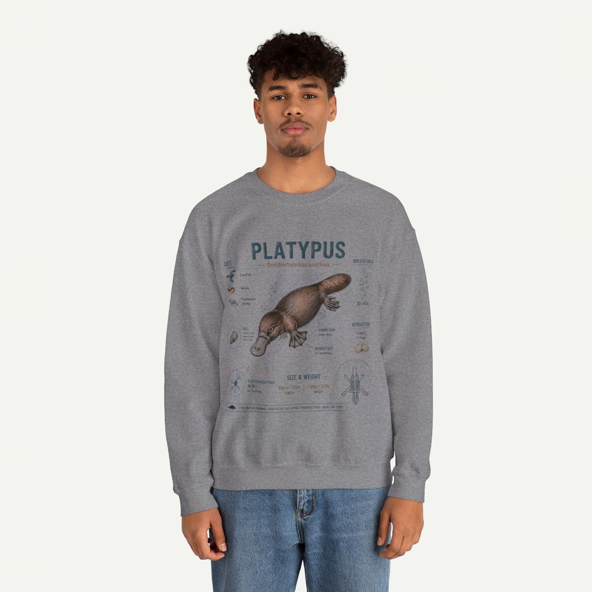 Platypus Anatomy Sweatshirt — Vintage Scientific Illustration