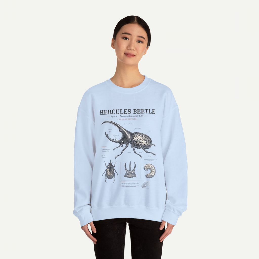 Hercules Beetle Anatomy  Crewneck Sweatshirt – Vintage Entomology Graphic