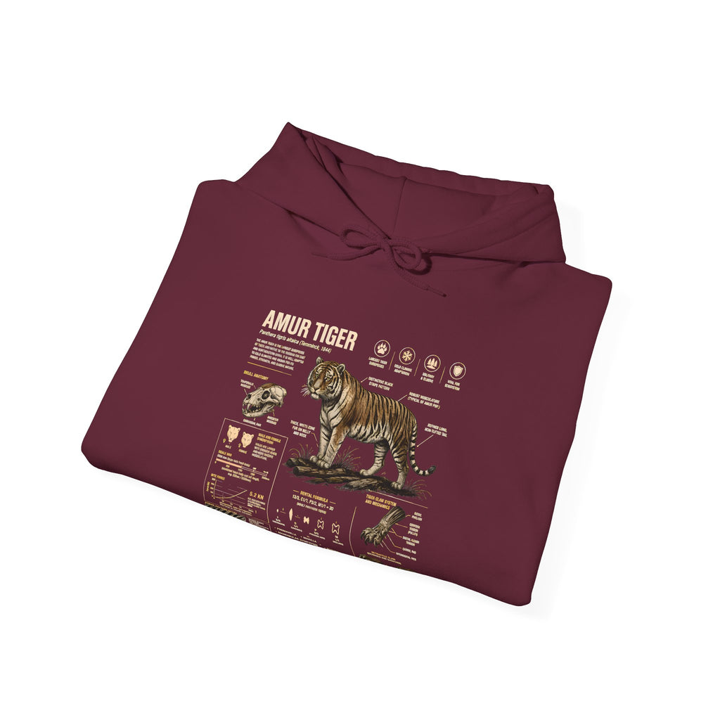 Amur Tiger Guide Hoodie — Vintage Wildlife Illustration Pullover