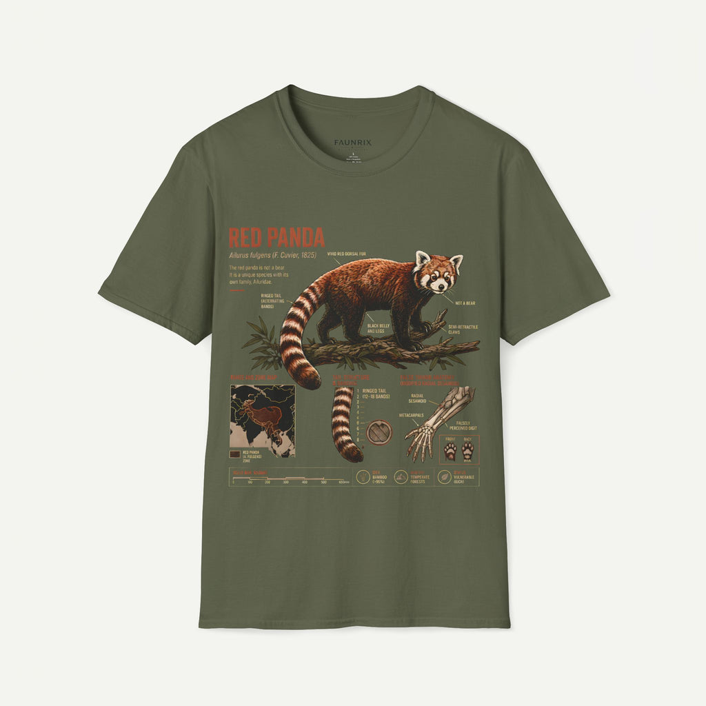 Red Panda Anatomy T-Shirt — Vintage Wildlife Graphic Tee