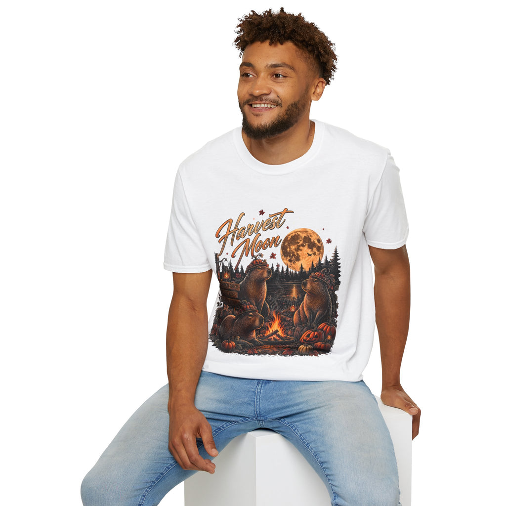 Harvest Moon T-Shirt — Autumn Campfire Bear Forest Tee