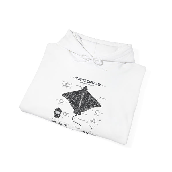 Manta Ray Anatomy Hoodie – Spotted Eagle Ray Diagram Sweatshirt