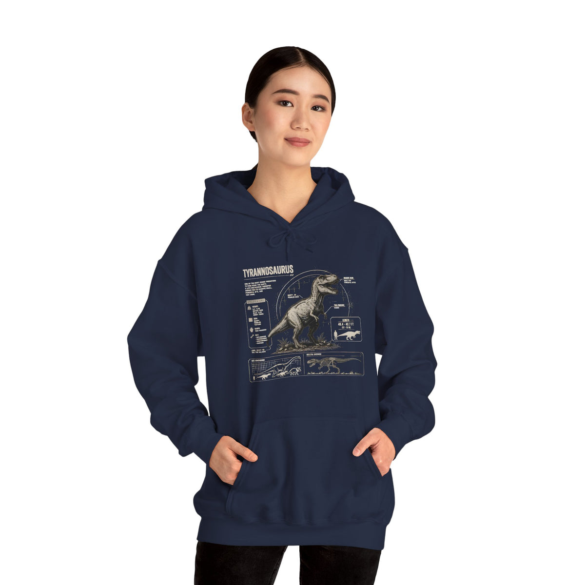 T‑Rex Anatomy Hoodie — Vintage Dinosaur Anatomy Sweatshirt
