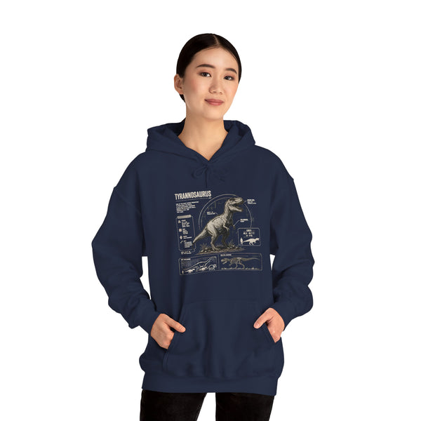 T‑Rex Anatomy Hoodie — Vintage Dinosaur Anatomy Sweatshirt