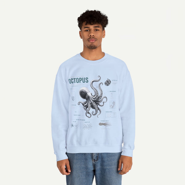Octopus Anatomy Sweatshirt — Vintage Marine Biology Graphic