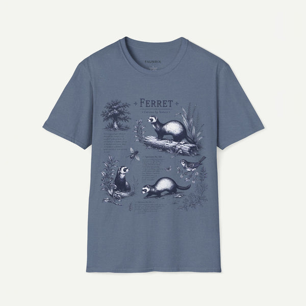 Ferret Vintage Anatomy T-Shirt — Botanical Wildlife Tee