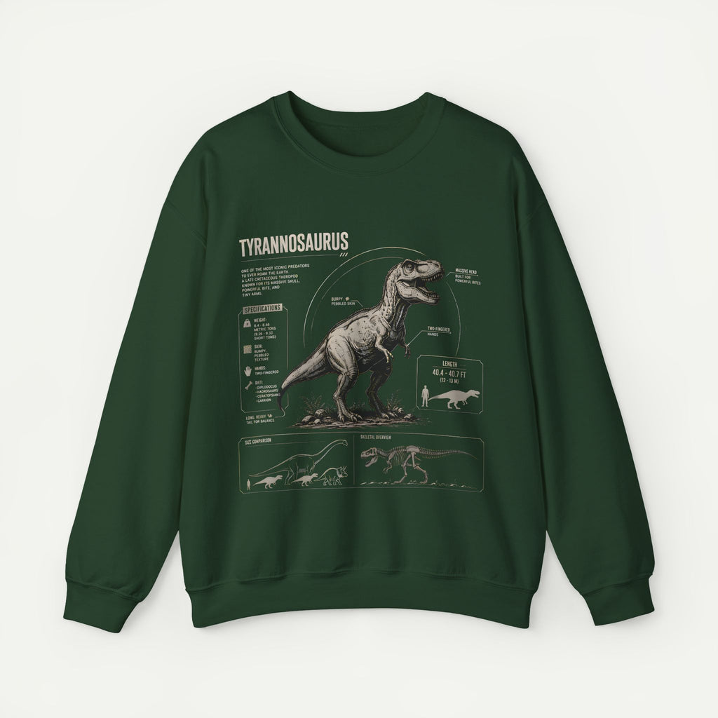 Tyrannosaurus Anatomy Sweatshirt — Vintage Dino Diagram Pullover