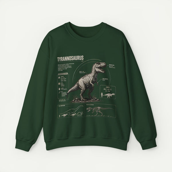 Tyrannosaurus Anatomy Sweatshirt — Vintage Dino Diagram Pullover