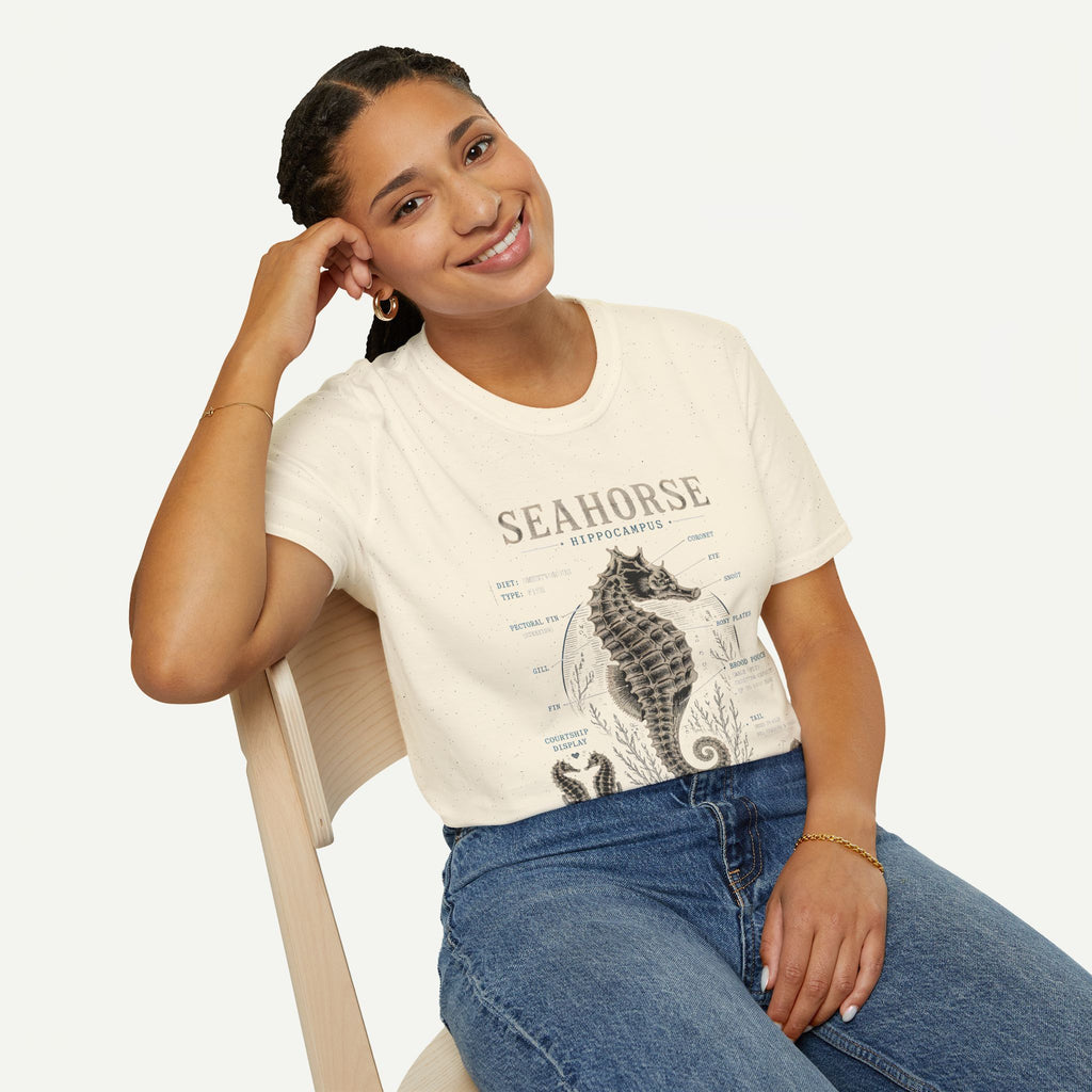 Seahorse Anatomy Tee — Vintage Marine Biology T-Shirt