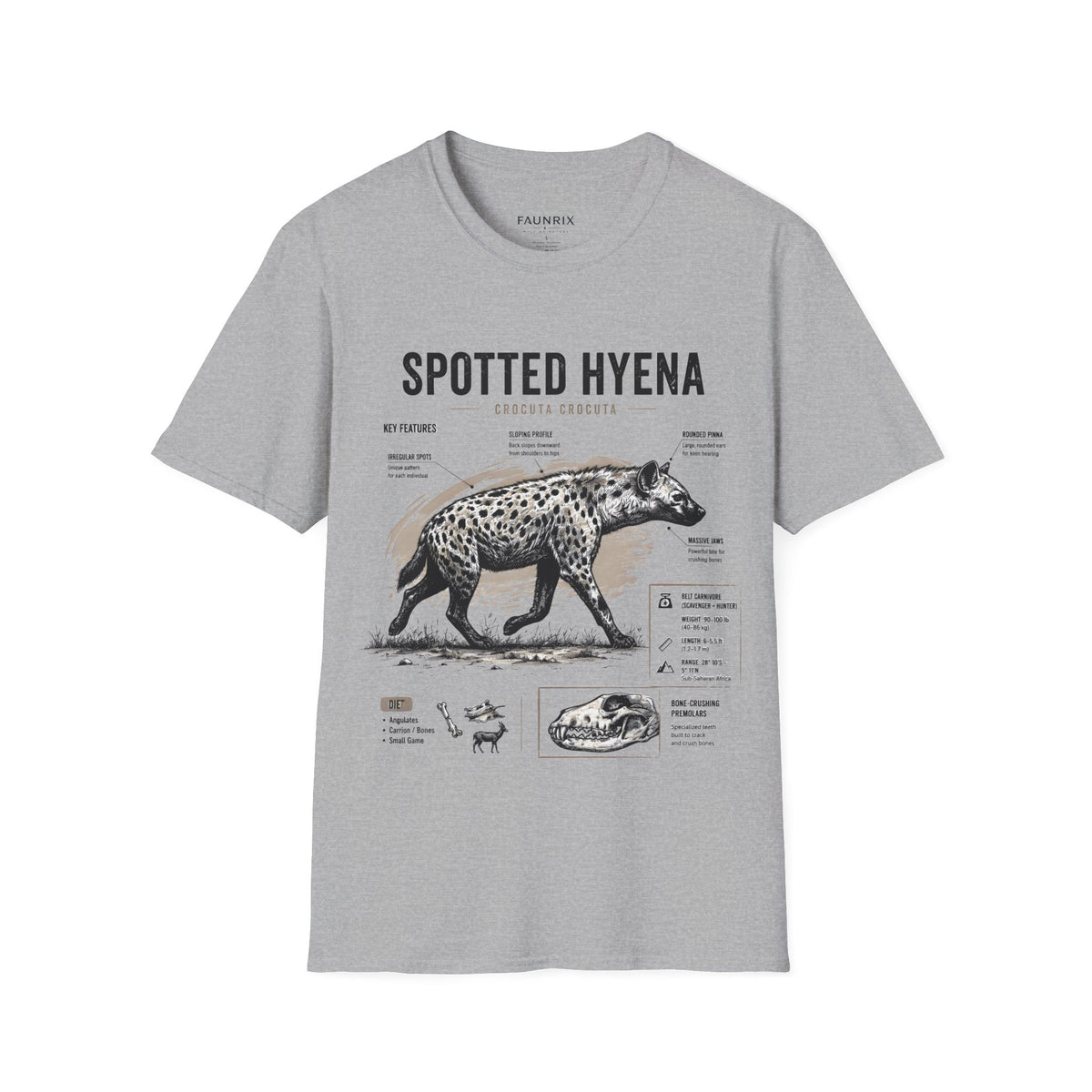 Spotted Hyena Anatomy T-Shirt — Vintage Wildlife Tee