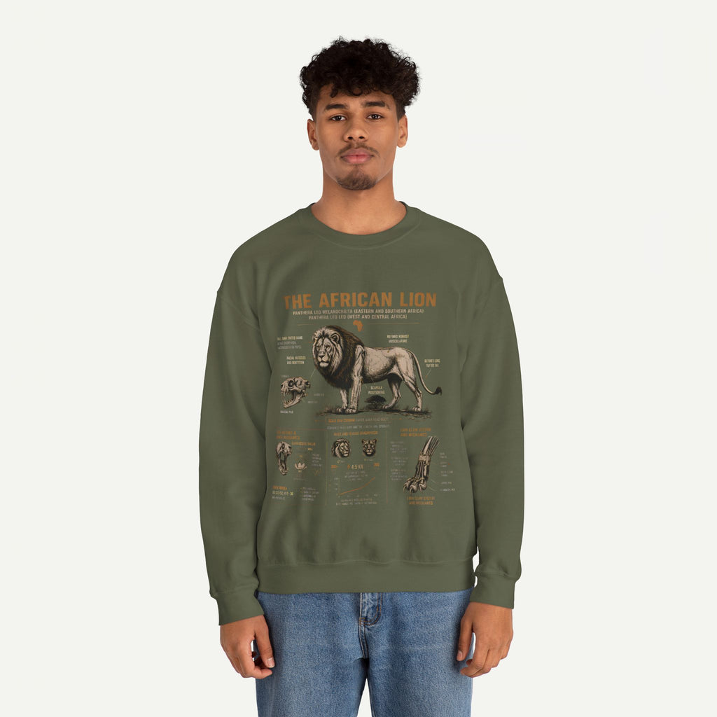 African Lion Anatomy Crewneck Sweatshirt