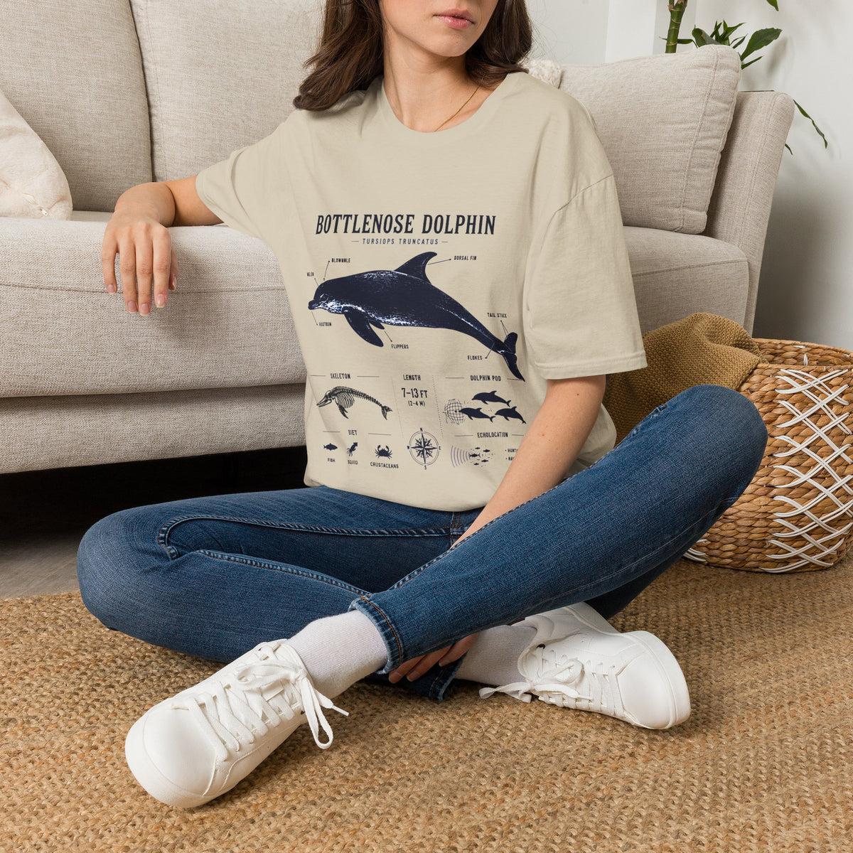 Bottlenose Dolphin Anatomy Tee – Illustrated Marine Life T-Shirt