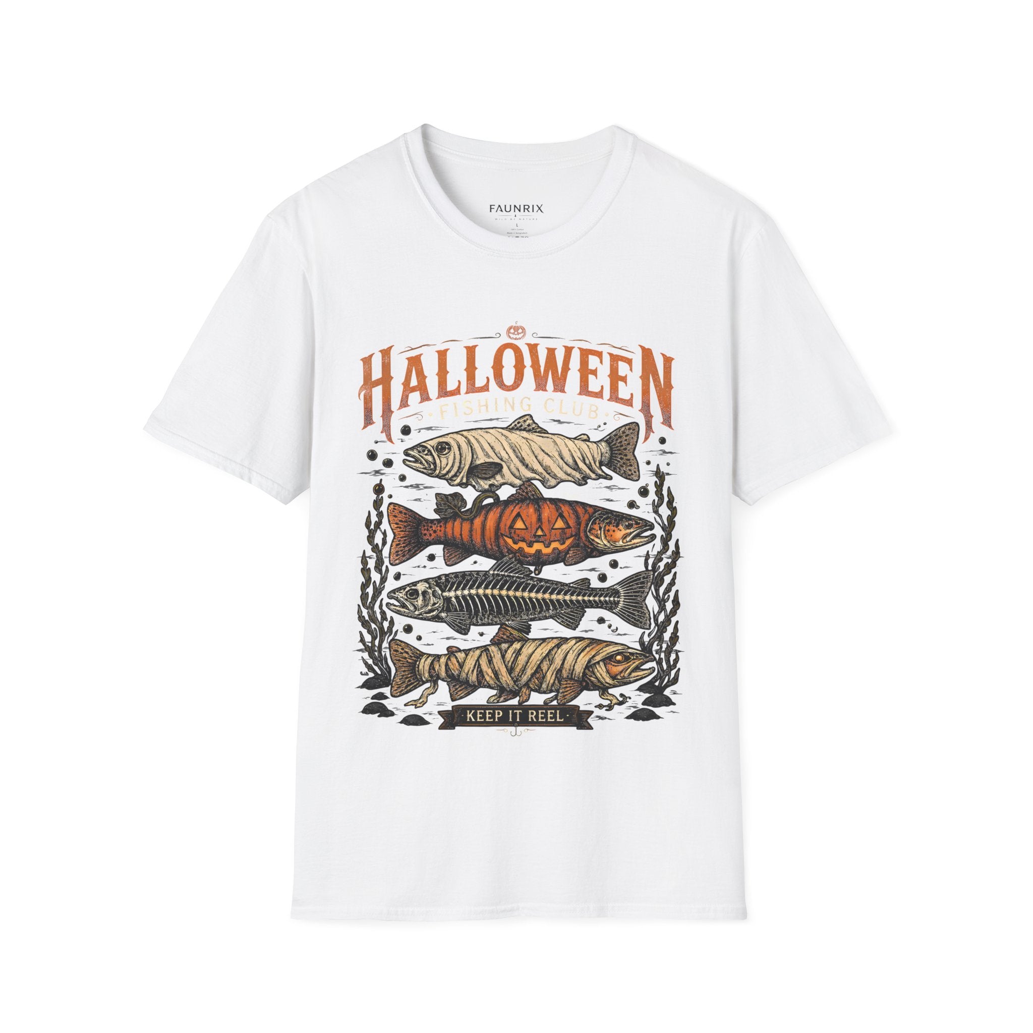 Halloween Trout Graphic T‑Shirt — Spooky Fish Pumpkin Design Secondary image