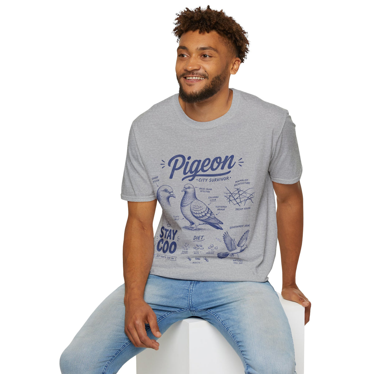 Pigeon Anatomy "City Survivor" T-Shirt — Vintage Bird Tee