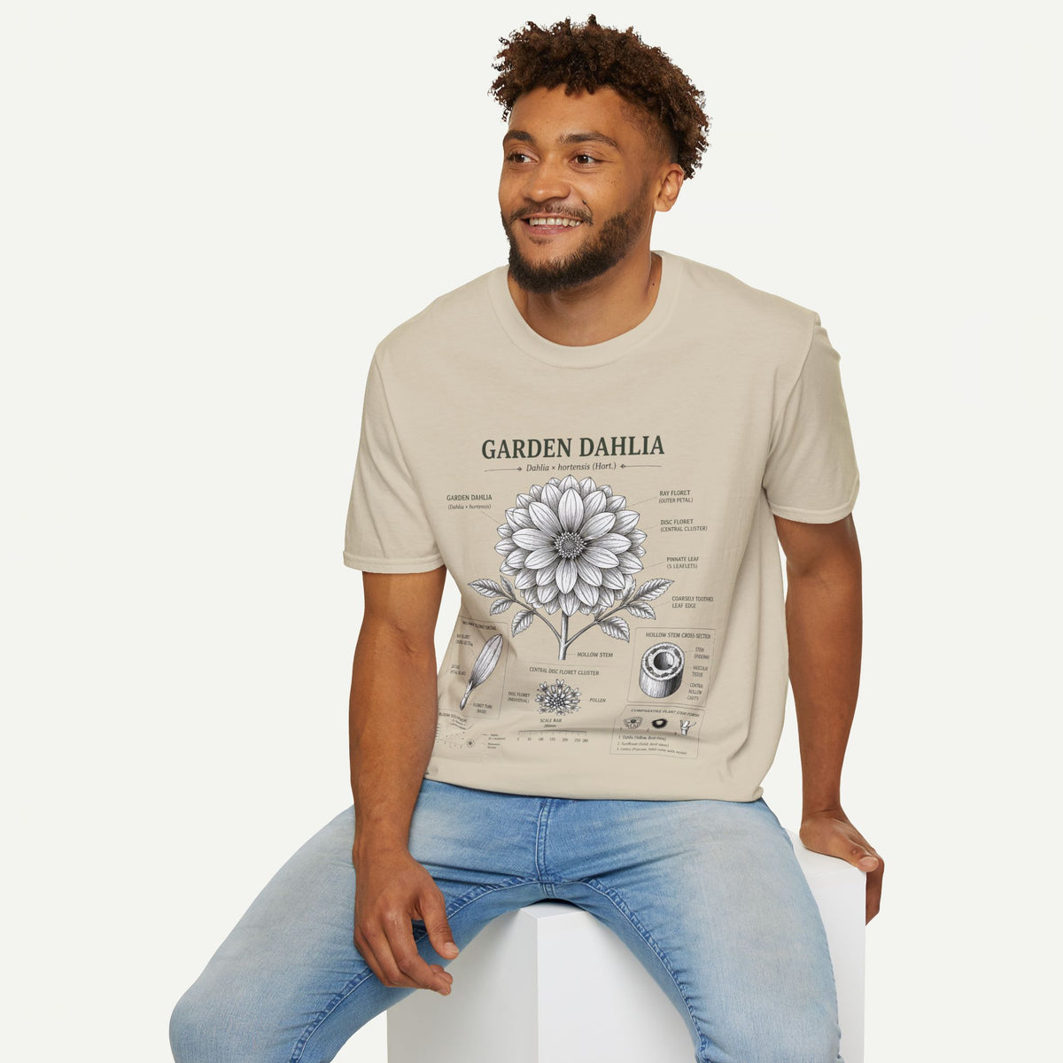 Dahlia Botanical Tee — 'Garden Dahlia' Floral Anatomy T-Shirt