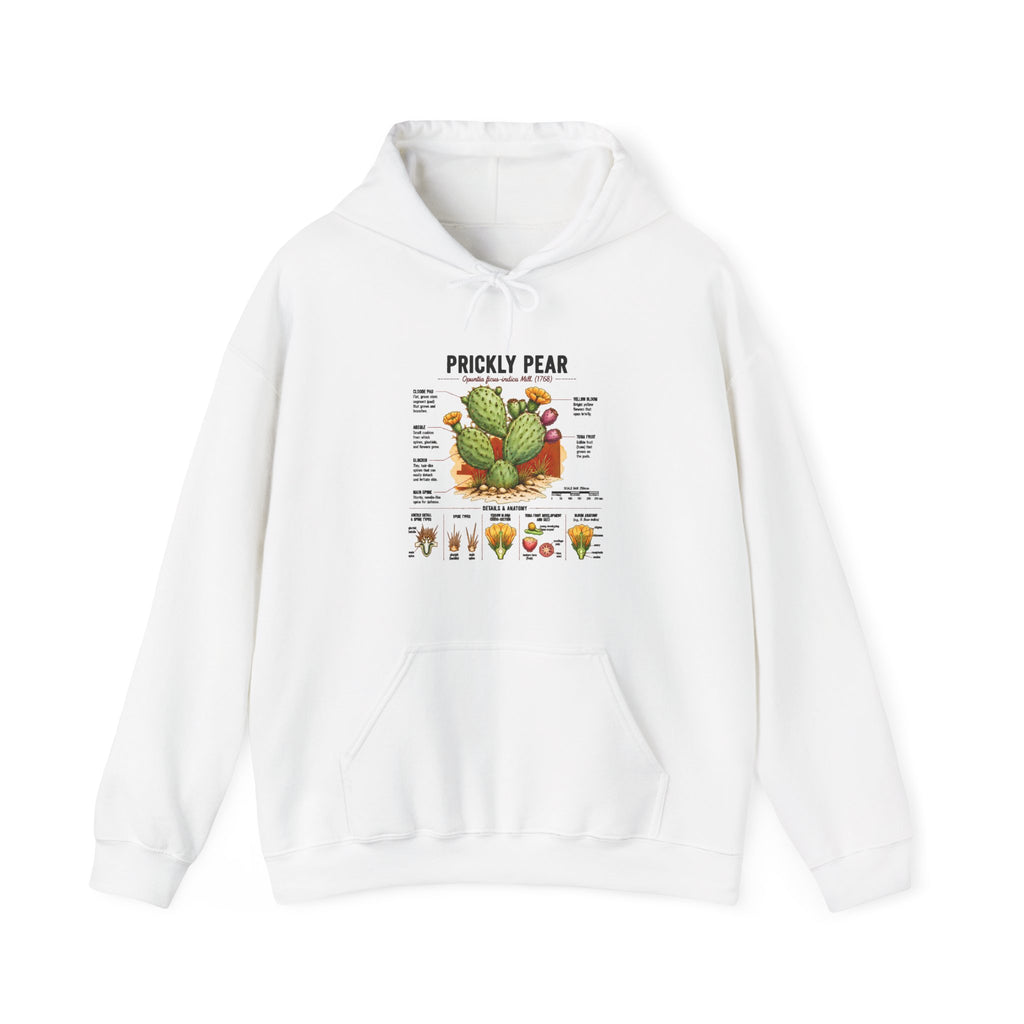 Prickly Pear Botanical Hoodie – Cactus Anatomy Illustrated Sweatshirt
