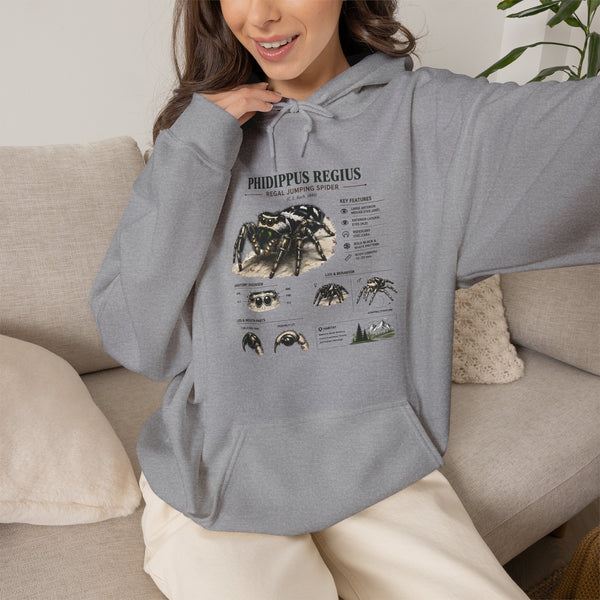 Tarantula Species Hoodie — Phidippus Regius Educational Spider Sweatshirt