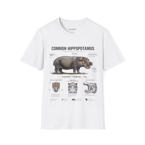 Common Hippopotamus Anatomy T-Shirt — Vintage Natural History Hippo Tee