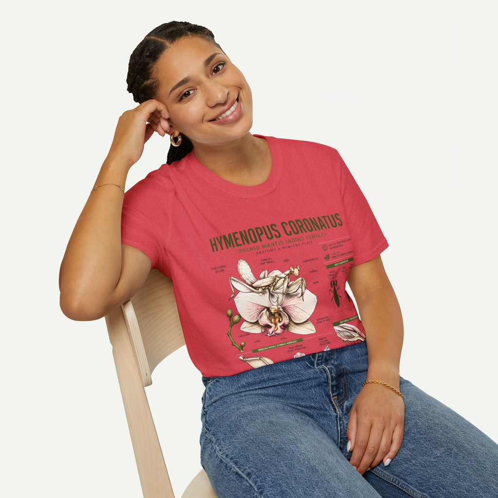 Mantis Anatomy Tee — Hymenopus Coronatus Orchid Mantis Illustration