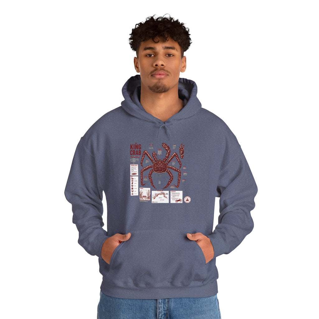 King Crab Anatomy Hoodie — Vintage Seafood Diagram Sweatshirt