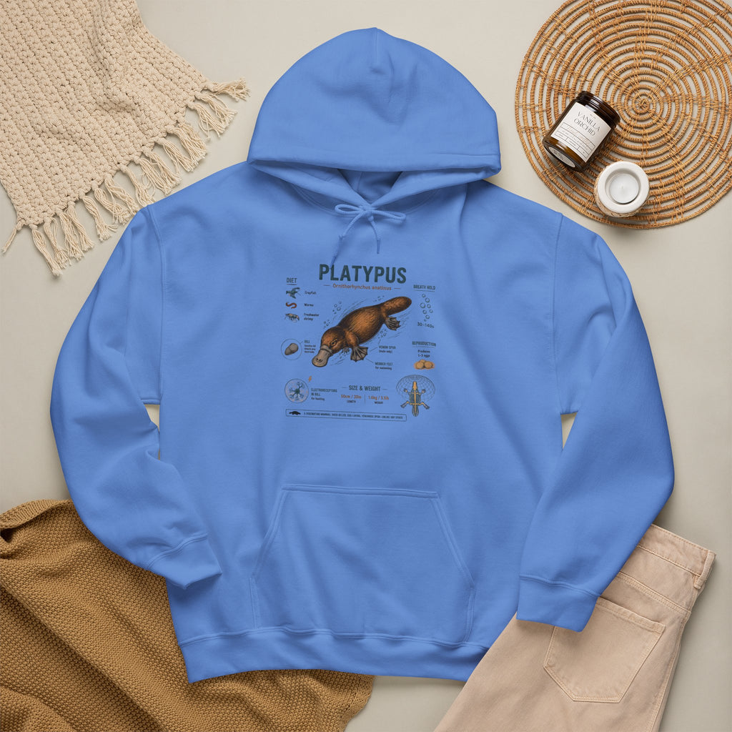 Platypus Anatomy Hoodie — Scientific Illustration Pullover for Nature Lovers